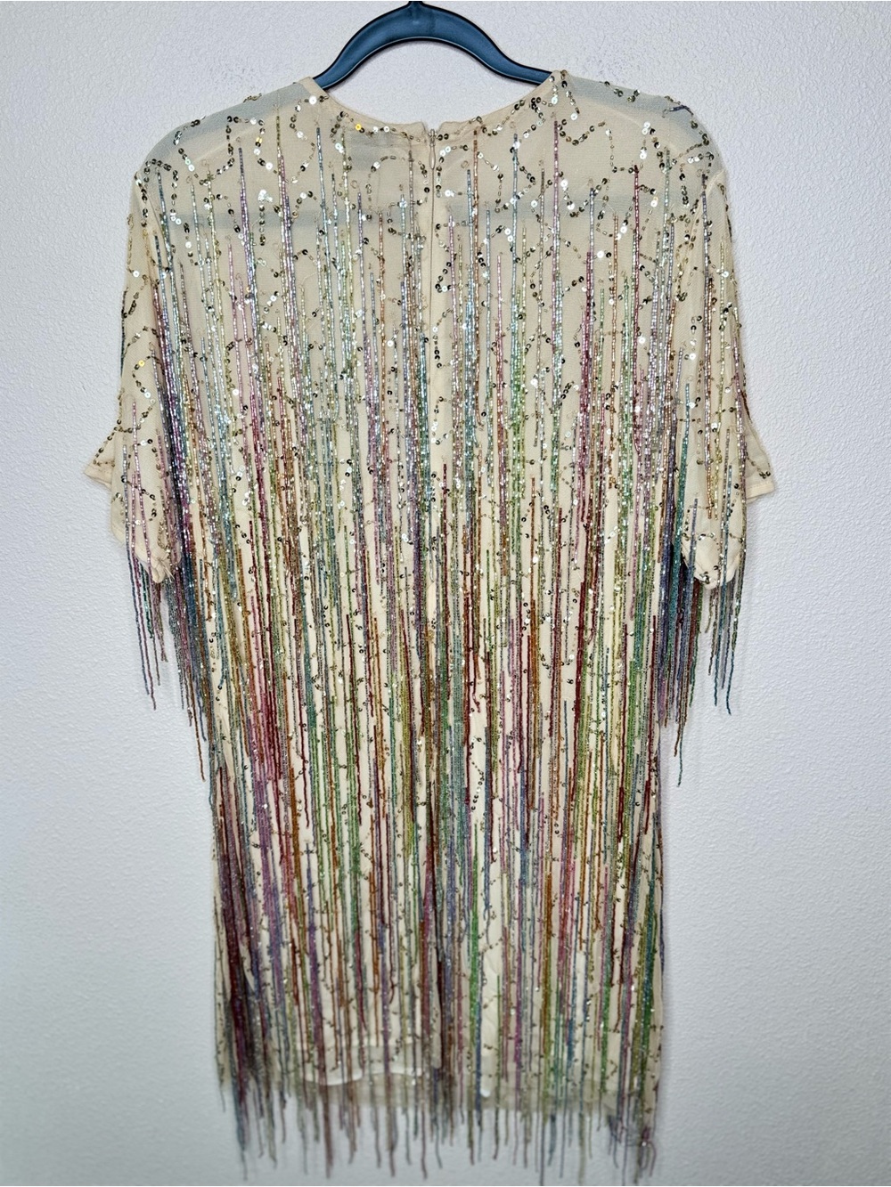 NWT Nasty Gal multicolor/ Rainbow tassel dress size 16 - Picture 8 of 9